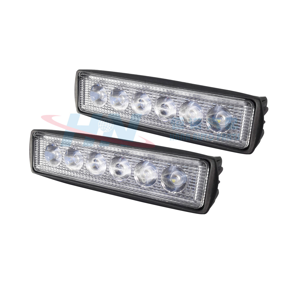 Gran presión coche LED faro sola fila 18W 6 cuentas largo brillante y intermitente luz de trabajo luz modificada