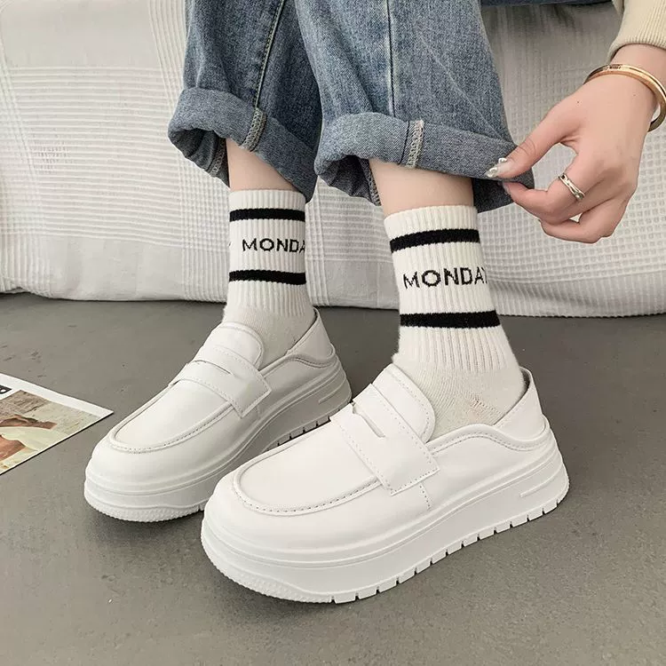 White Nurse Shoes - Comfortable Platform Sneakers for Spring/Summer, Soft Sole, Restless Legs Relief