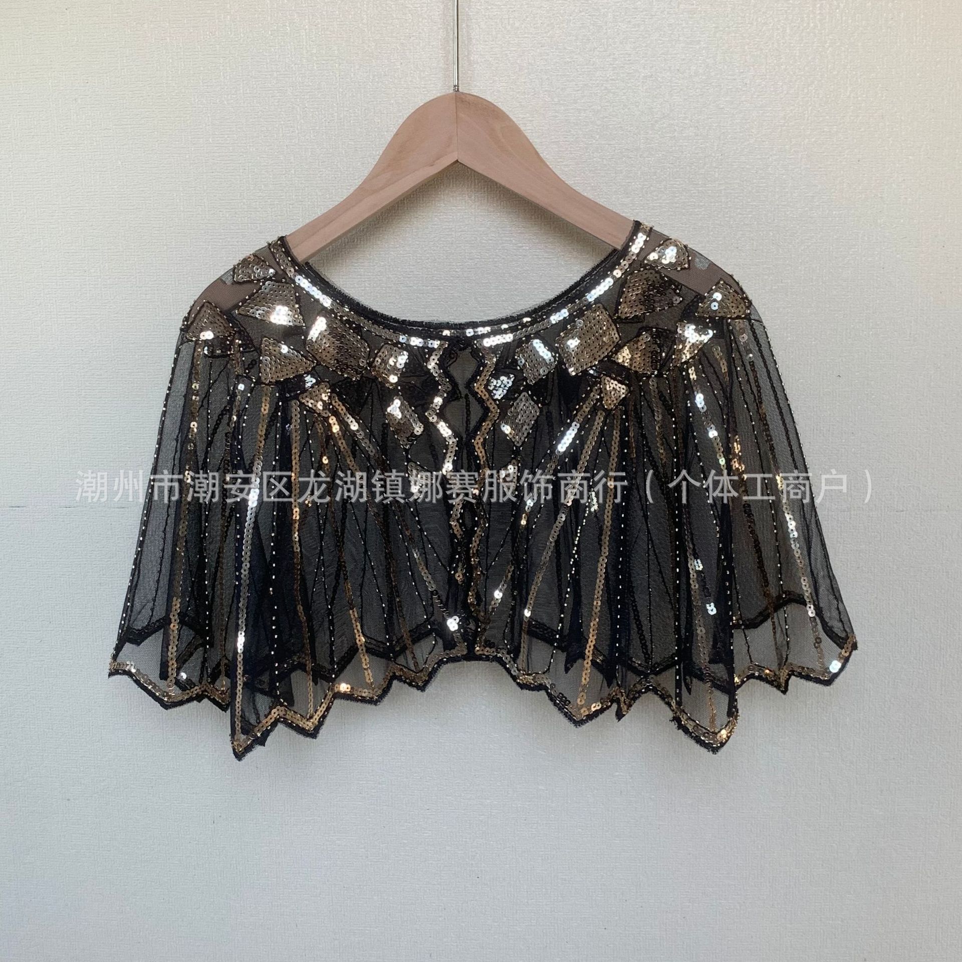 Cross-Border Sequin Shawl Women's Summer Lace Mesh Sequin Beaded Dress Pullover Outer Sun Protection Vest Small Waistcoat