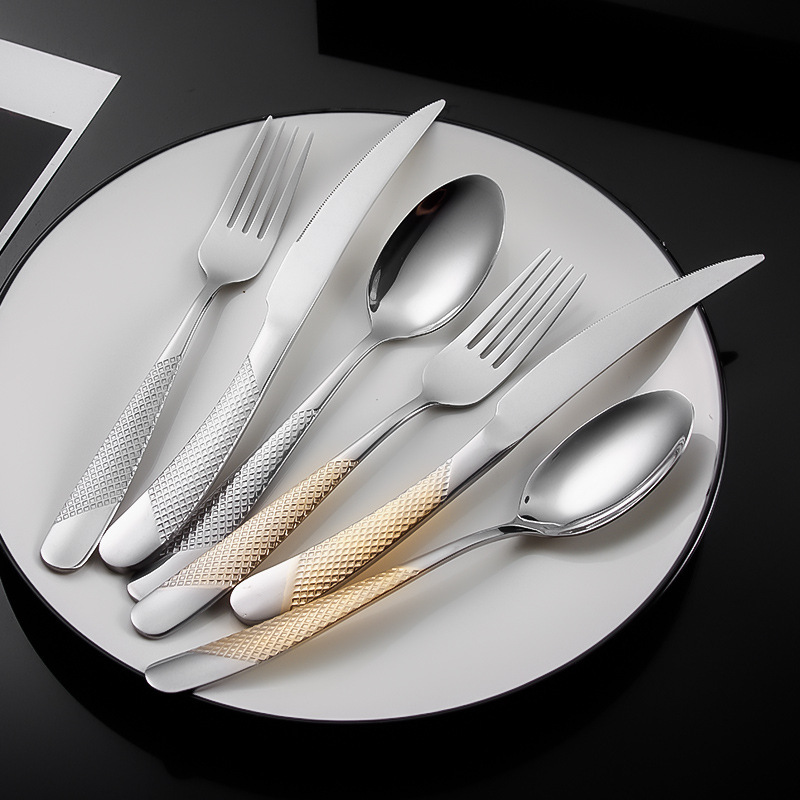 アマゾンステンレスナイフフォークスプーン食器セット高颜値星ドリルシリーズ洋食ステーキナイフフォークスプーン甘いスプーン|undefined