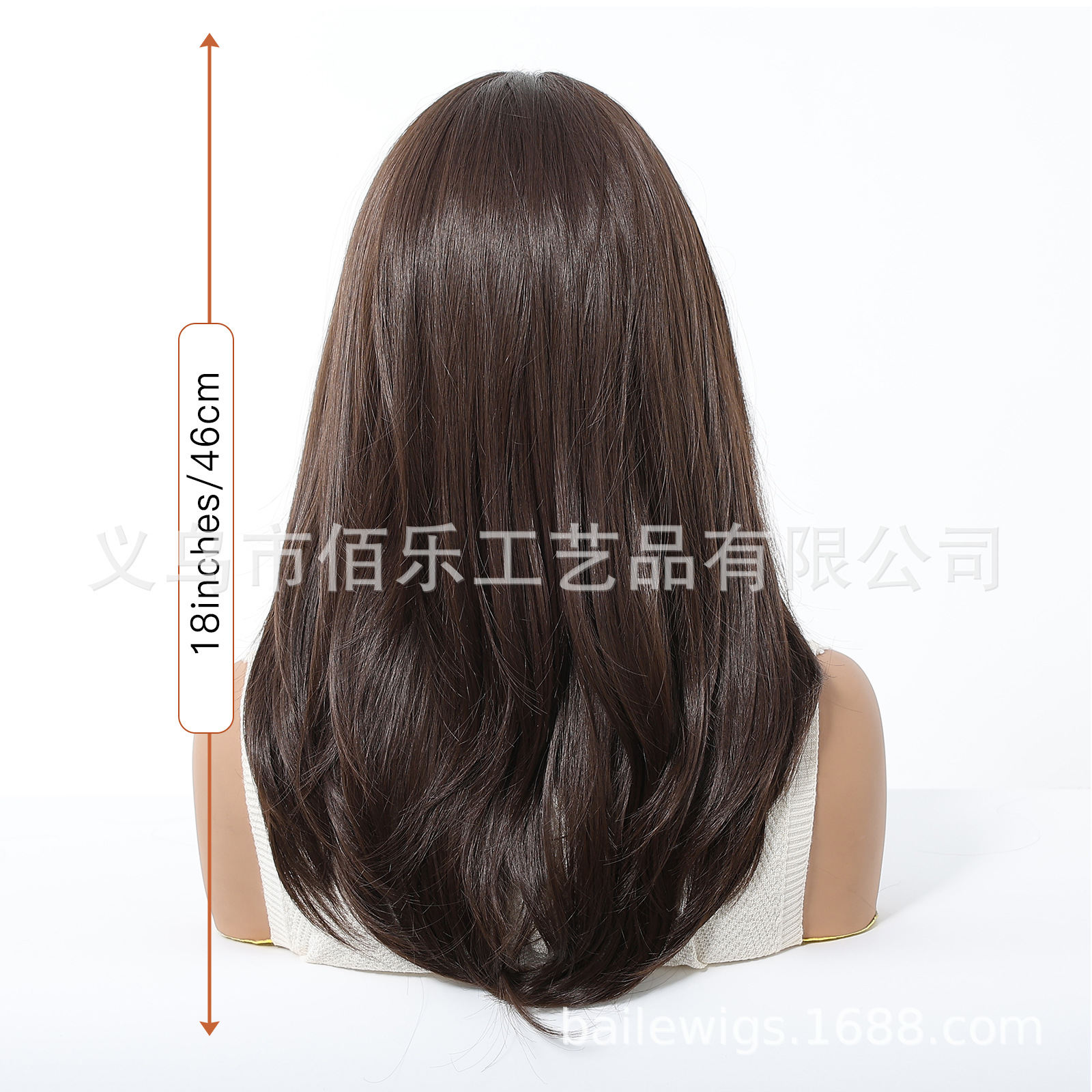 Gran área de encaje 13 * 6 peluca marrón oscuro 18 pulgadas cubierta de cabello de mujer Europa y América en stock al por mayor image 5