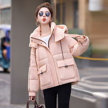 短款羽绒棉服女装冬季连帽小个子宽松加厚保暖时尚棉衣妈妈外套女