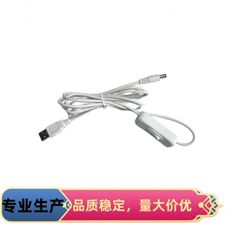 生产厂家定制加工USB转DC5.5*2.1带304翘板开关电源线 USB开关线