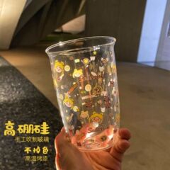 可爱卡通美少女玻璃杯高硼硅耐高温水杯咖啡杯牛奶杯儿童节日送礼