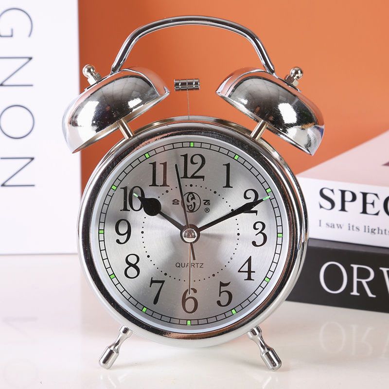 Mecánicos mecánicos de pollo para comer arroz reloj despertador retro nostálgico antiguo metal creativo dormitorio de estudiantes