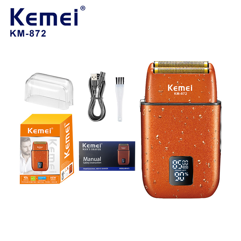 2025 Kemei máquina de afeitar recíproca máquina de afeitar de chapa con pantalla digital LED de alta potencia para el hogar carga rápida USB eléctrica
