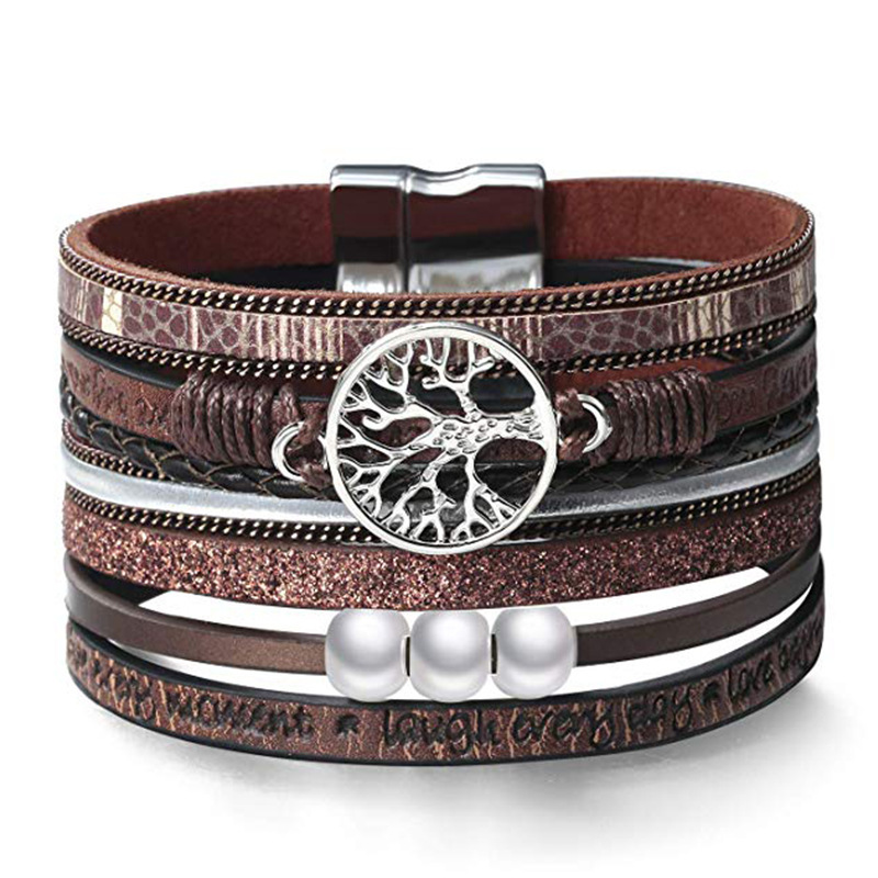 Ethnic Style Tree Pu Leather Alloy Braid Women's Bracelets display picture 1