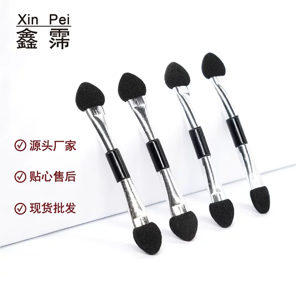 Disposable double-headed aluminum tube eye shadow brush double-sided sponge eye concealer eye shadow stick beauty makeup brush makeup tools