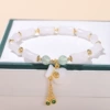 Bamboo bracelet white jade
