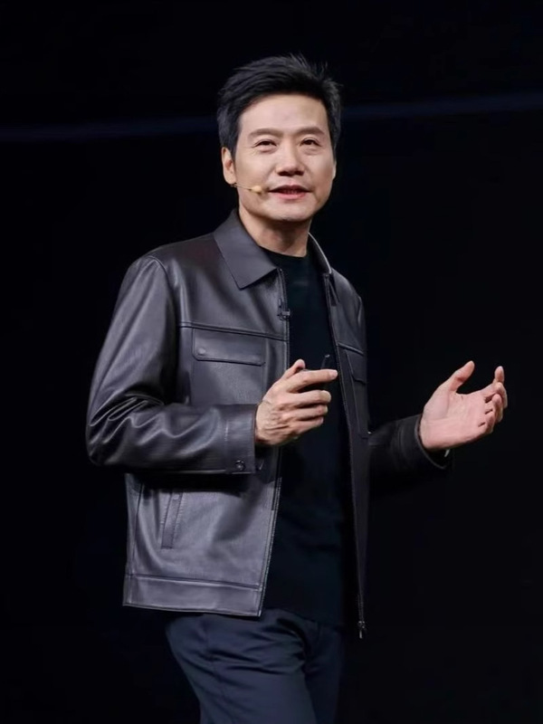 オリジナル Lei Jun 同色レザージャケットメンズジャケット春と秋模擬レザーラペルオートバイレザージャケット 2025 新しいスタイル|undefined