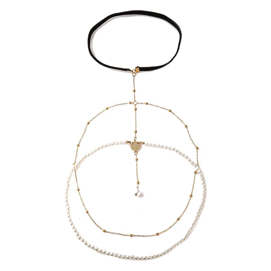 Многослойная цепочка на ногу с жемчугом в европейском и американском стиле, креативное украшение для ног, длинная цепочка на ногу, ювелирное изделие.