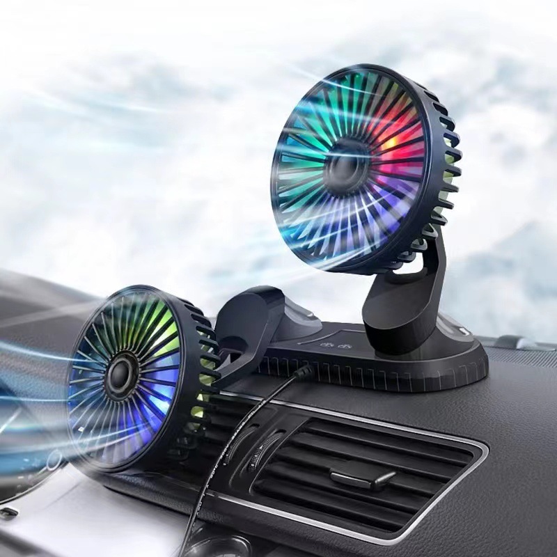 Nuevo ventilador de doble cabeza ajustable con mini ventilador eléctrico de carga USB