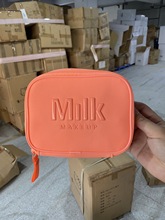 外贸出口日本纯色橘色化妆包简约便携随身收纳包杂物整理包