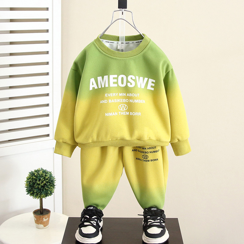 5996 Traje de suéter para niños 2024 Otoño Nuevo estilo Ropa deportiva para niños y bebés Suéter de primavera y otoño para niños