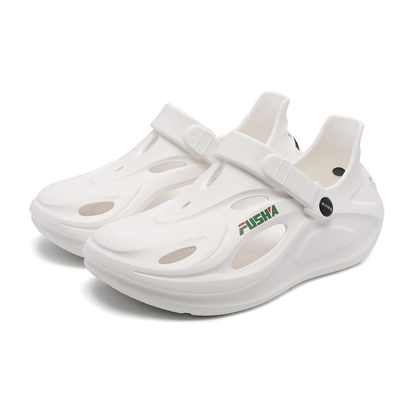 Zapatos con agujeros de suela gruesa para hombres, ropa exterior de verano, antideslizante, zapatos de vadeo de playa, zapatos de río, sandalias Baotou