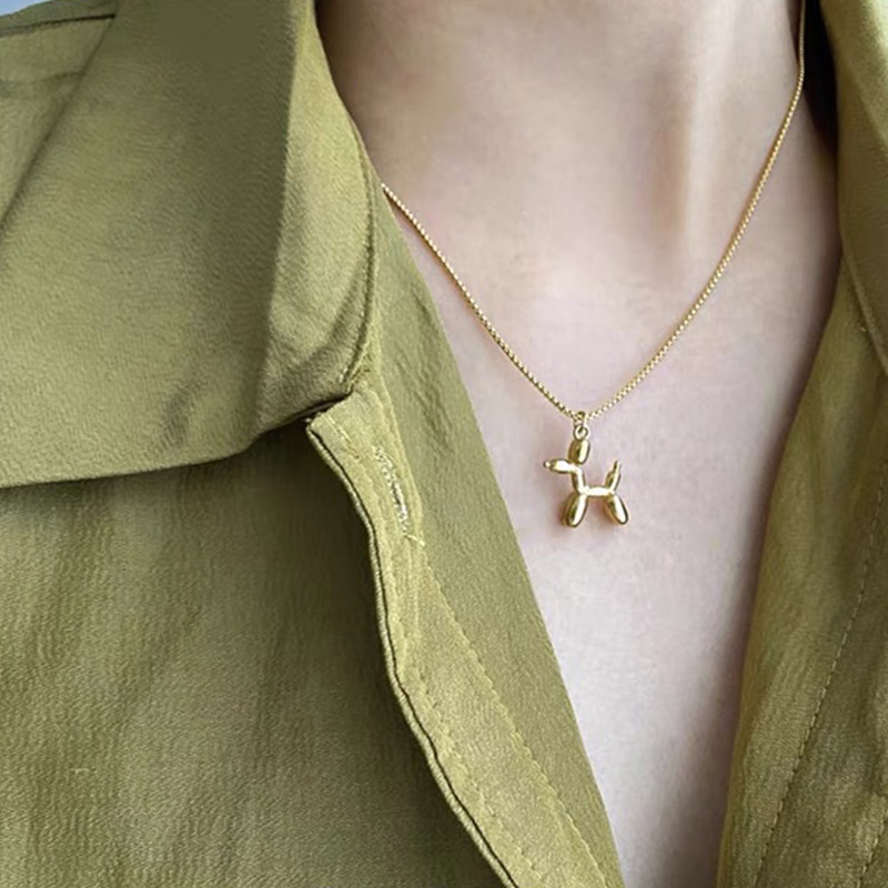 simple balloon pendant necklace three-dimensional dog alloy necklace