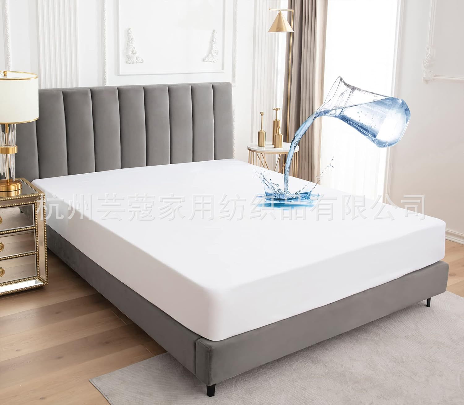 Amazon cama doble colchón protector fabricantes de ropa de cama impermeable mattress protector cubierta de cama