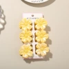 #5 Yellow [6-piece set with card] 4cm pearlescent five-petal flower style