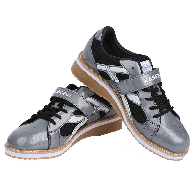 Zapatos de boxeo transfronterizos zapatos de levantamiento de pesas zapatos de sentadilla para interiores hombres y mujeres antideslizante absorción de choque competencia entrenamiento fitness zapatilla de deporte fabricante