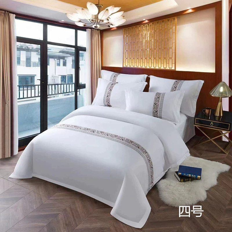 White set for hotel, bedspread, cloth, 4 piece set