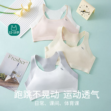 发育期少女内衣纯棉儿童初高中生运动防震背心透气固定杯大码文胸