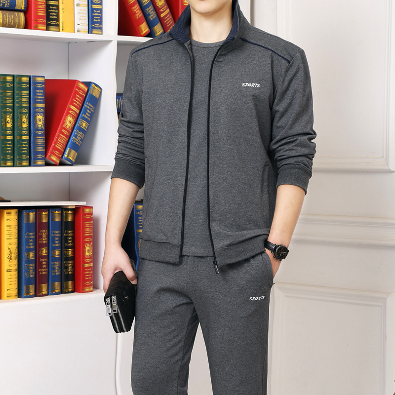 2019 nuevo traje deportivo de hombre primavera y otoño ropa deportiva de manga larga papá ropa deportiva de mediana edad image 4