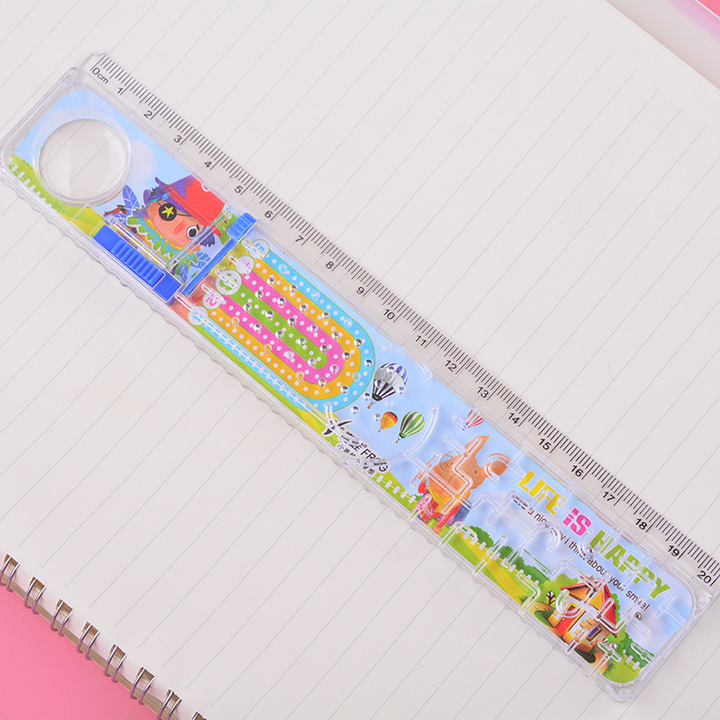 20cm Maze Ruler Magnifying Intellectual Game Ruler 15cm Cartoon Plastic Ruler for Primary School Students