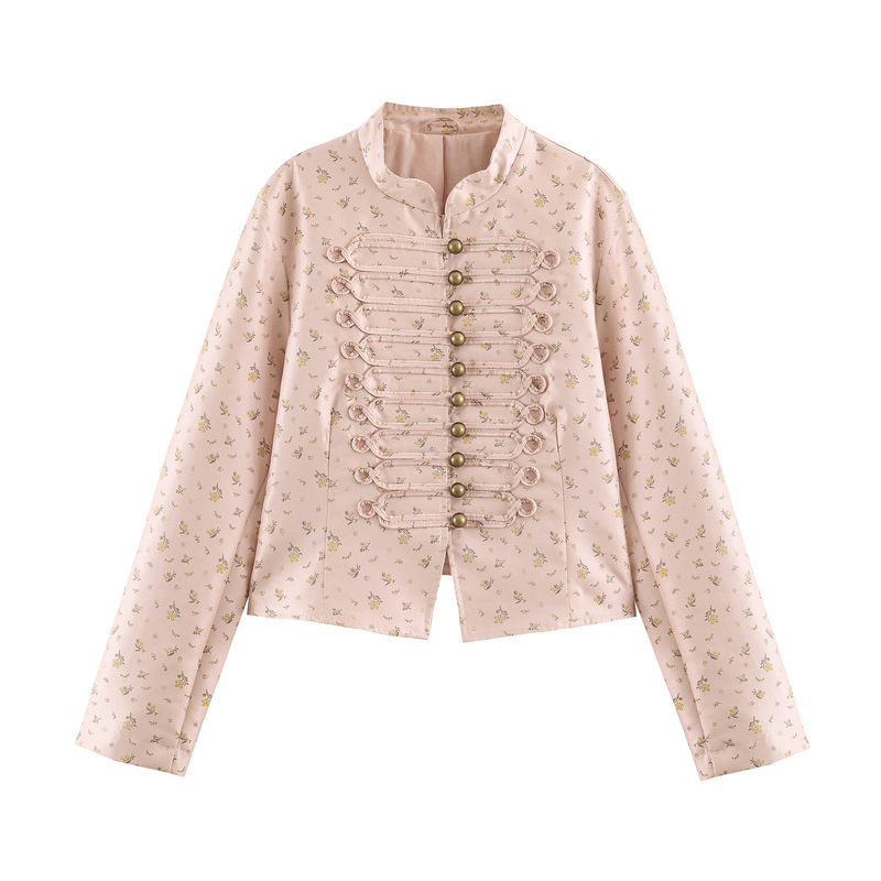 Cross-border women's clothing 2026 autumn and winter new style Fashionable and elegant floral print slim-fit blazer 4341706