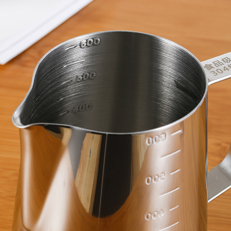 304 taza de leche de acero inoxidable taza de café taza de guirnalda con escala de viaje juego de té Filtro de acero inoxidable tetera