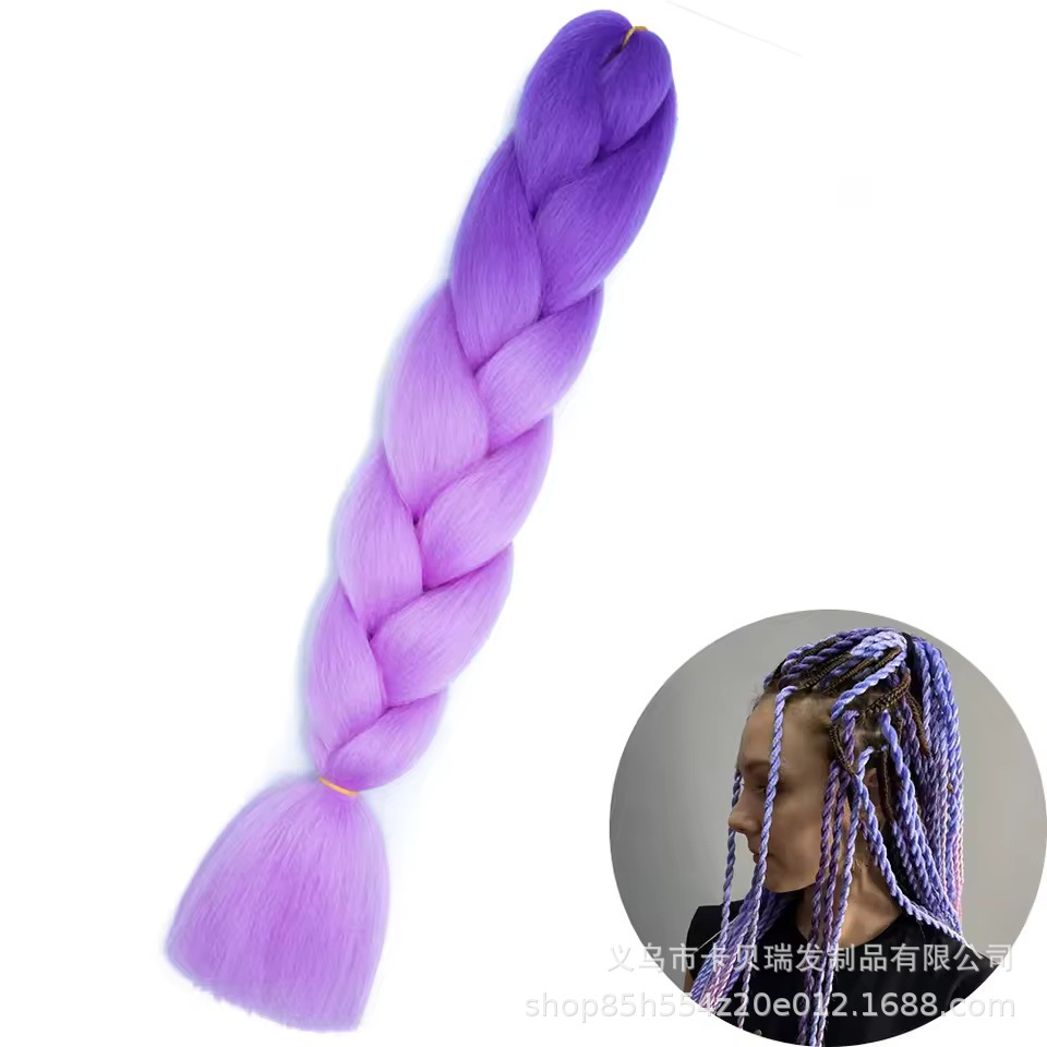 Xuchang pelucas al por mayor seda de alta temperatura teñido africano gran trenza jumbobraid fibra química colorida trenza sucia venta caliente