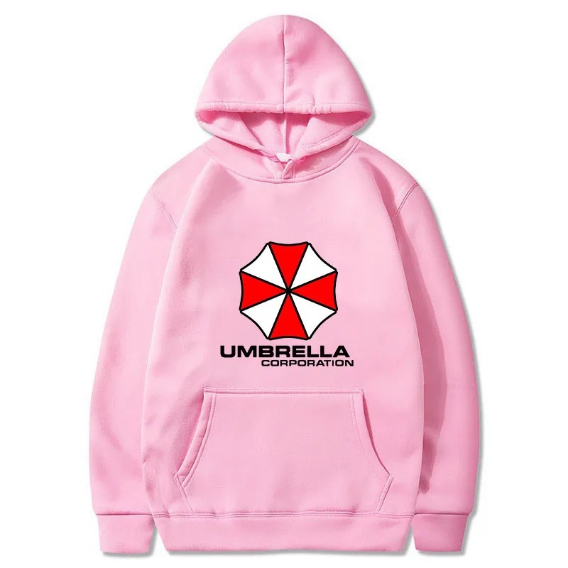 Red And White Protective Umbrella Hoody Men's Personality Lo