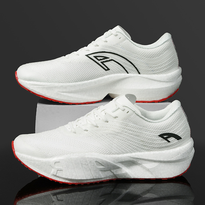 National Trendy Youth Super Ligero, transpirable, antideslizante, zapatos para correr, tablero de carbono de palma completa para hombre, zapatos deportivos casuales para estudiantes