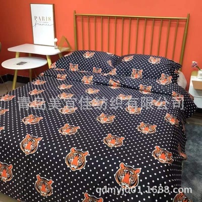 全棉春夏新款80支埃及长绒棉贡缎清新三件套典雅柔软亲肤批发