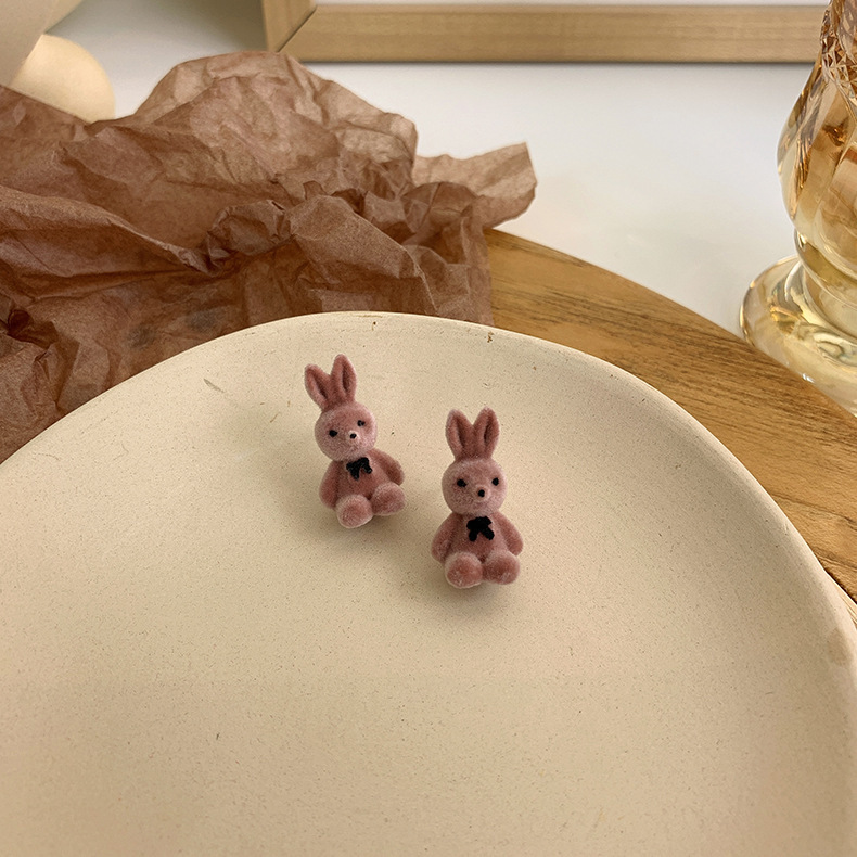 cute cartoon rabbit stud earrings wholesale nihaojewelry