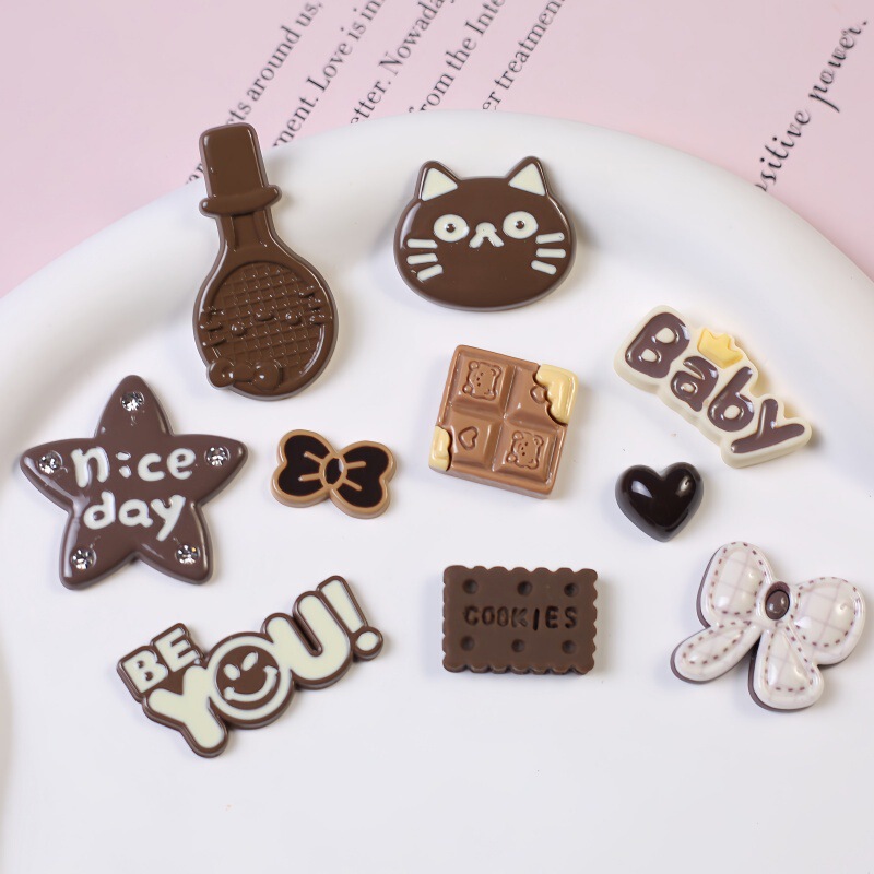 Brown Acrylic Cat Bow DIY Hairpin Hair Accessories Bag Pendant Keychain Mobile Phone Case Jewelry Accessories