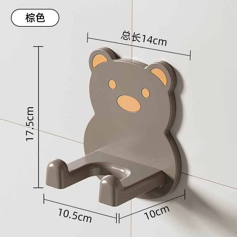 Soporte de secador de pelo creativo de dibujos animados secador de pelo estante de almacenamiento tipo tubo de aire montado en la pared para baño sin perforación soporte de almacenamiento