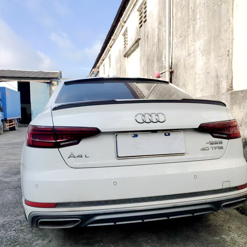 Suitable for 2017-2023 Audi A4L models, this blade-style, painted decorative exterior trim features a fixed spoiler design that requires no drilling