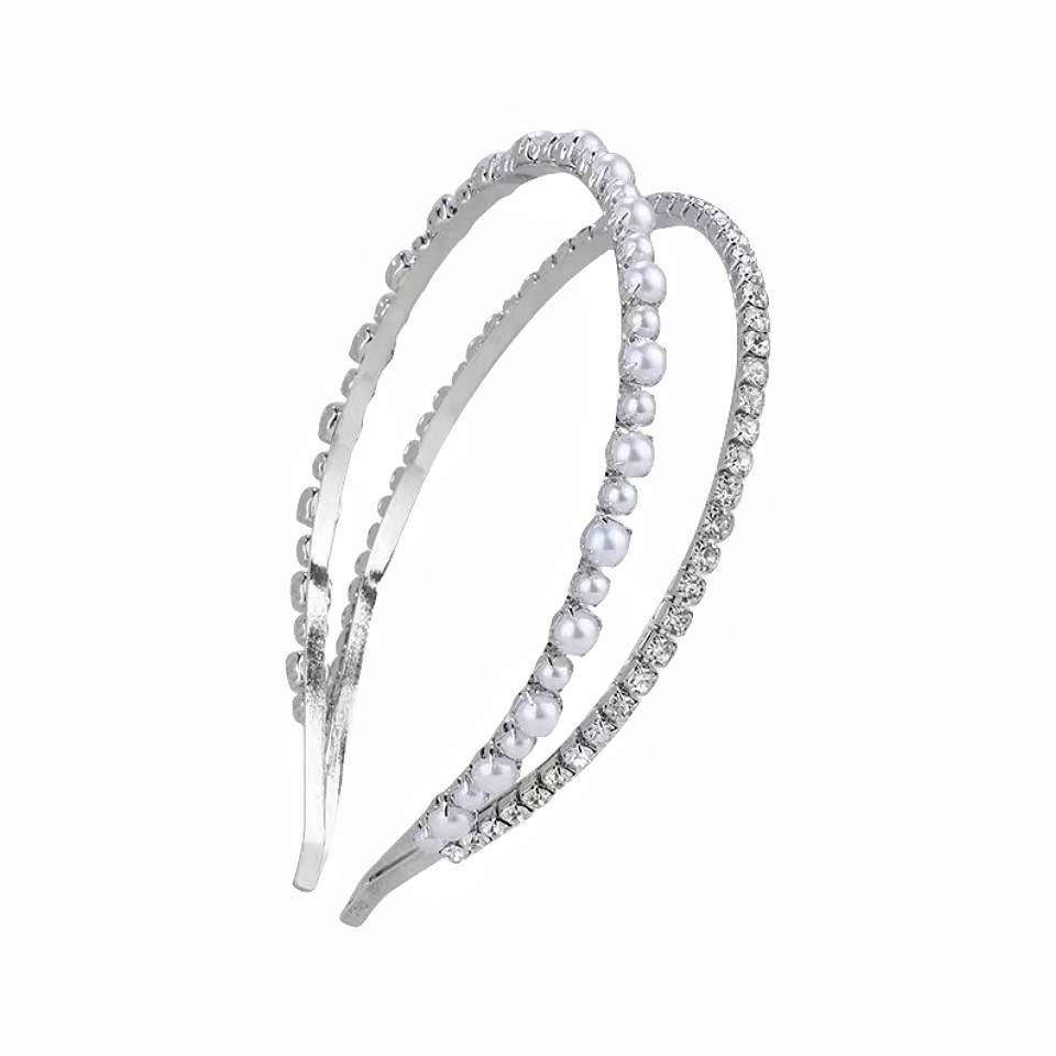 Europa y los Estados Unidos perlas red personalidad roja super brillante doble diamante cabeza de aro estilo coreano dulce perilla de cabello accesorios para el cabello