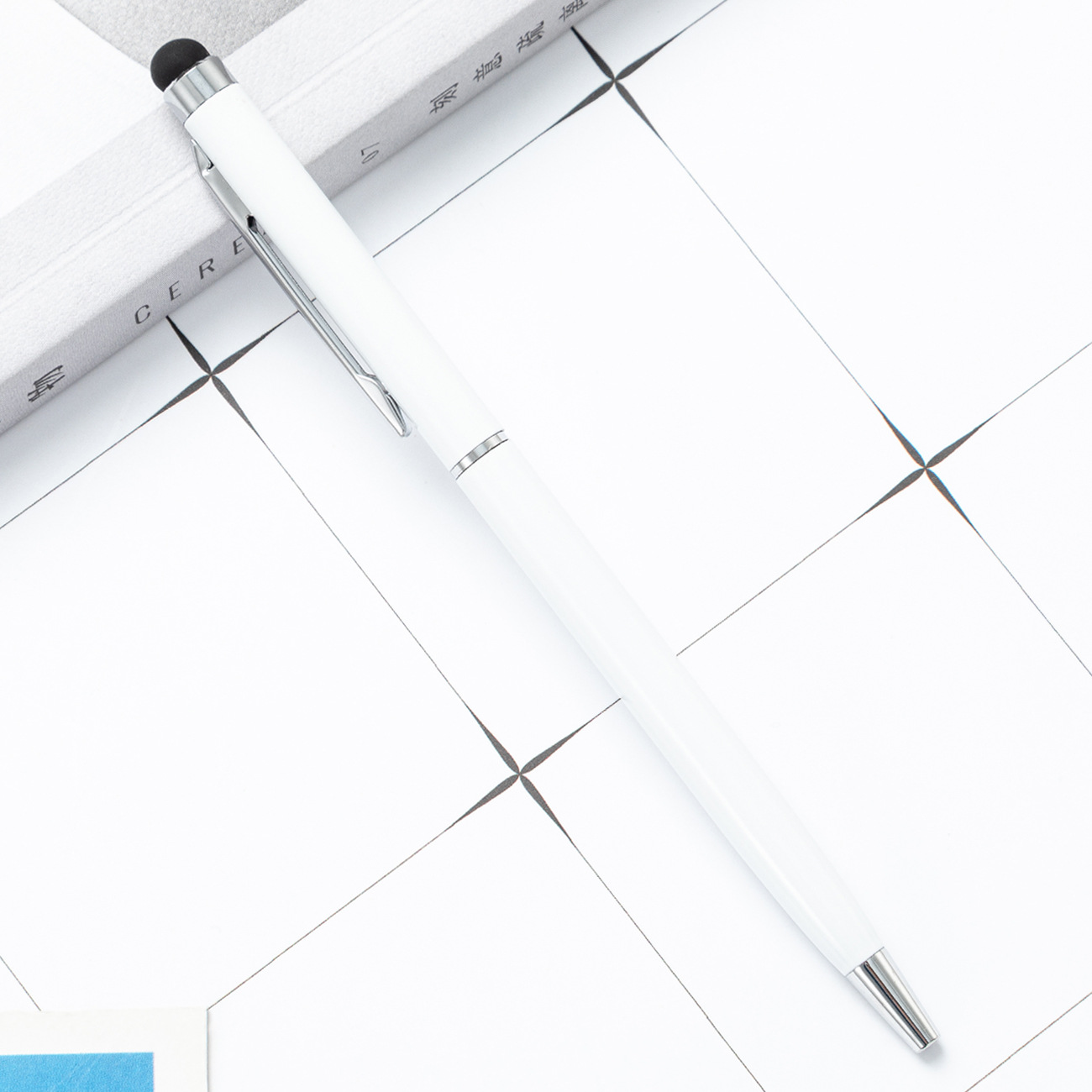 Metal pluma capacitiva varilla de aluminio cabeza de pantalla táctil teléfono móvil táctil bolígrafo de doble propósito regalo táctil pluma al por mayor