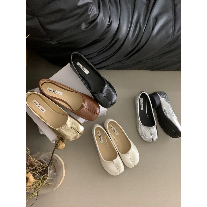 Французская плоская свиная рысак с пальцами обувь женская 2024 новая фея осень