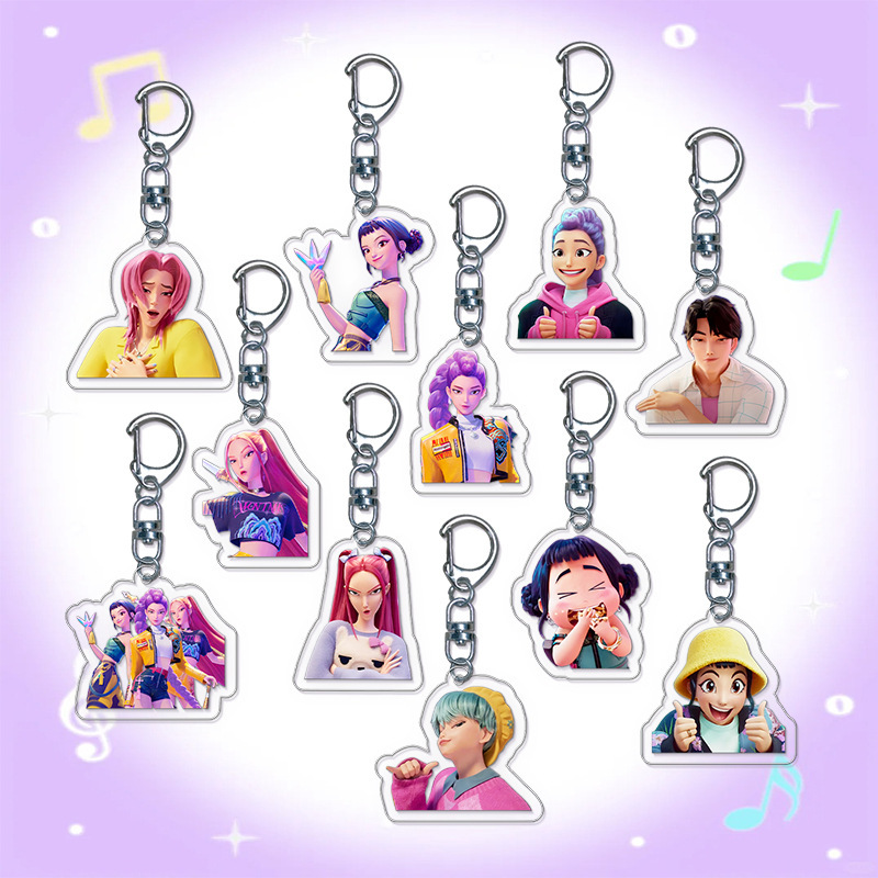Personalizada película de dibujos animados acrílico transparente KPOP accesorios bolsas de chicas hermosos colgantes de regalo
