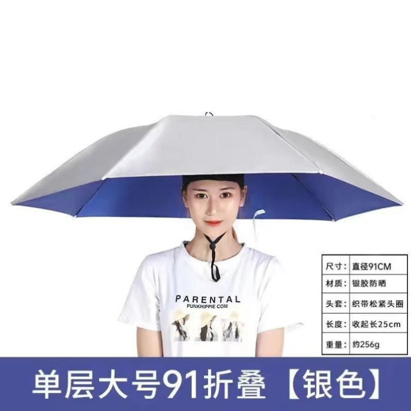 ヘッドマウント釣り傘、屋外日焼け止め傘、新しいビニール折りたたみ傘、茶摘み漁具、麦わら帽子傘|undefined