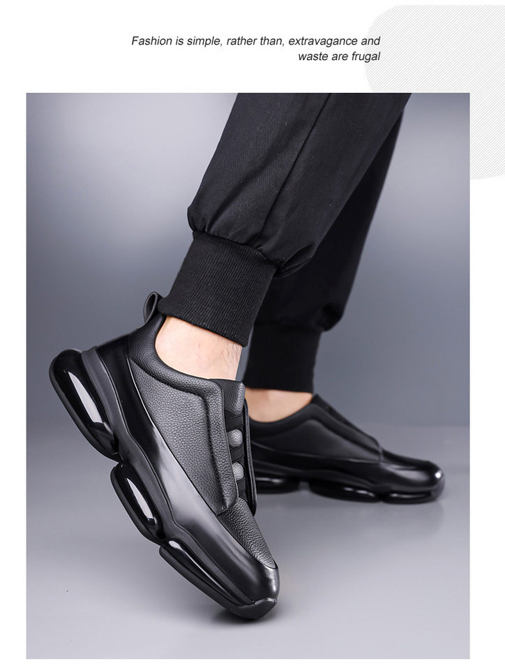 Giày thể thao nam cổ cao dáng sneaker buộc dây, đế bằng chống trơn trượt, thoáng khí — Màu đen, màu xanh chi tiết 16