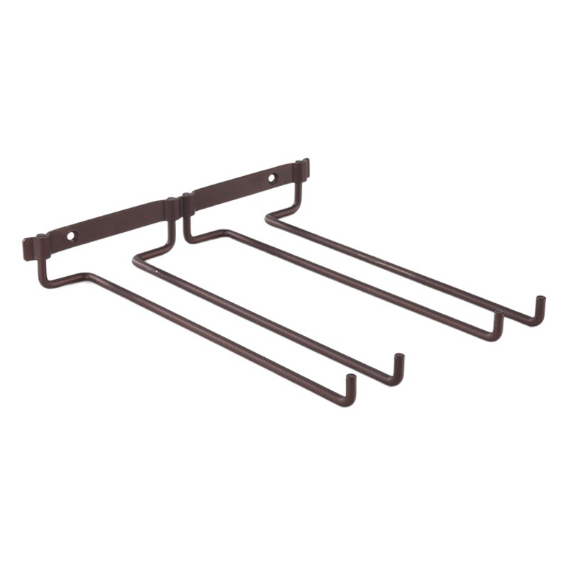 Portavasos de vino montado en la pared de país americano de estilo europeo de hierro de doble fila de estante de vino colgante portavasos whisky portavasos