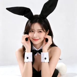 可爱的兔女郎长耳朵发箍领结袖口套装万圣节派对cosplay装扮道具