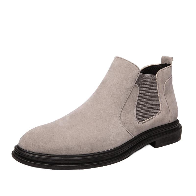 (2개) 마틴 부츠 안티 벨벳 내부 높이 증가 영국 헤어 스타일리스트 가죽 신발 남성 높이 증가 하이탑 신발 블랙 캐주얼 신발 윤하오