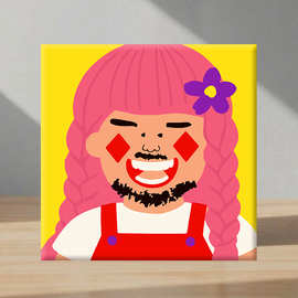 丑萌人物设计卡通数字油画diy填充填色简单0基础容易上手搞笑装饰