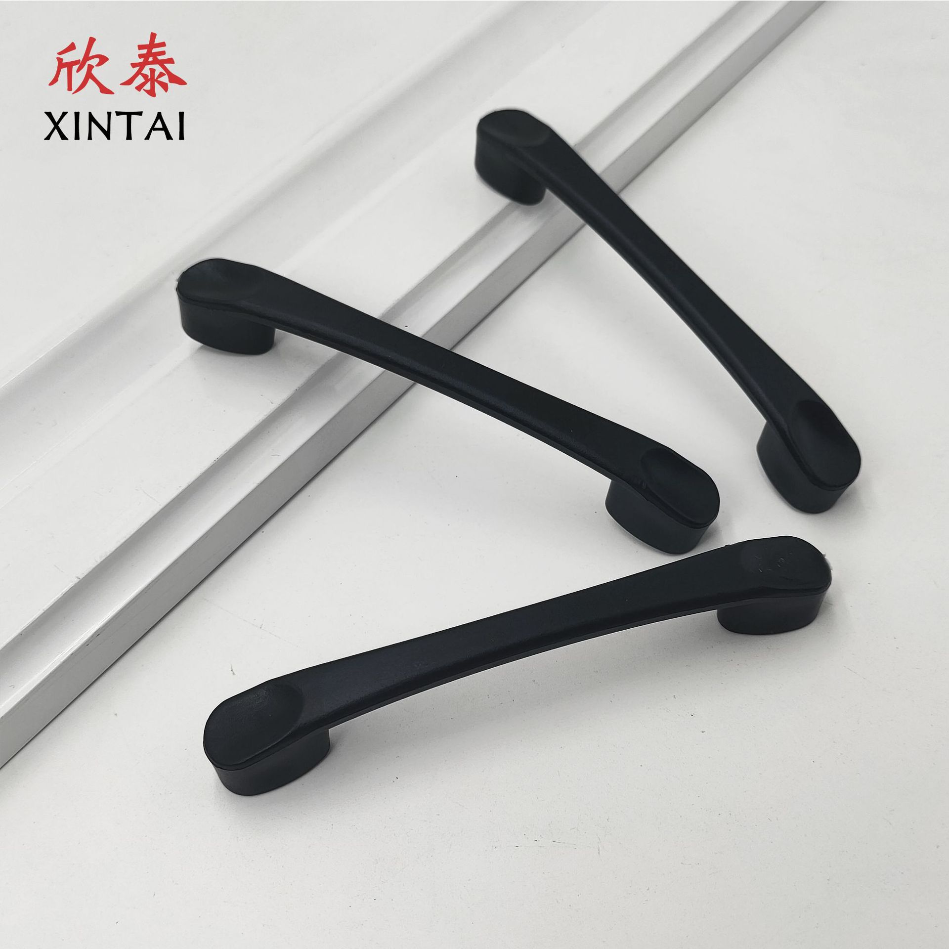 黑色拇指印拉手美式簡約衣櫃櫥窗五金塑料門把手家具柜子抽屜拉手