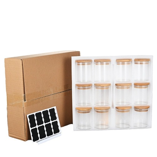 Amazon Glass 12-Piece Sealed Jar Set Storage Jar Kitchen Glass Spice Container Condiment Storage