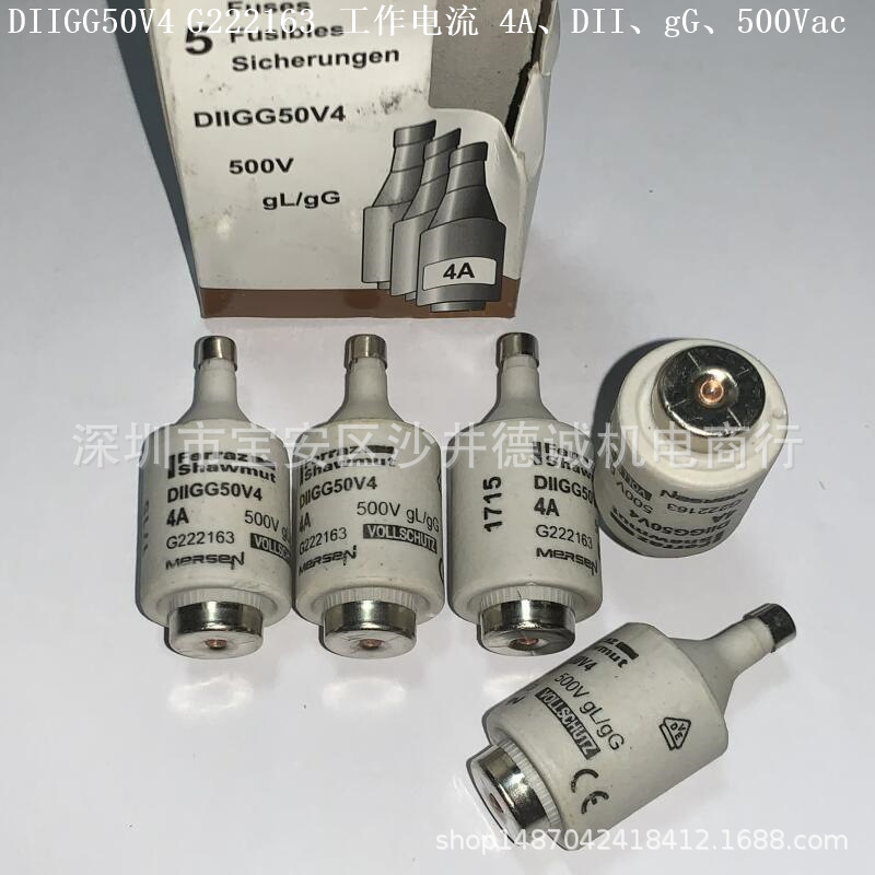 DIIGG50V4 G222163 瓶式熔断器 工作电流 4A、DII、gG、500Vac
